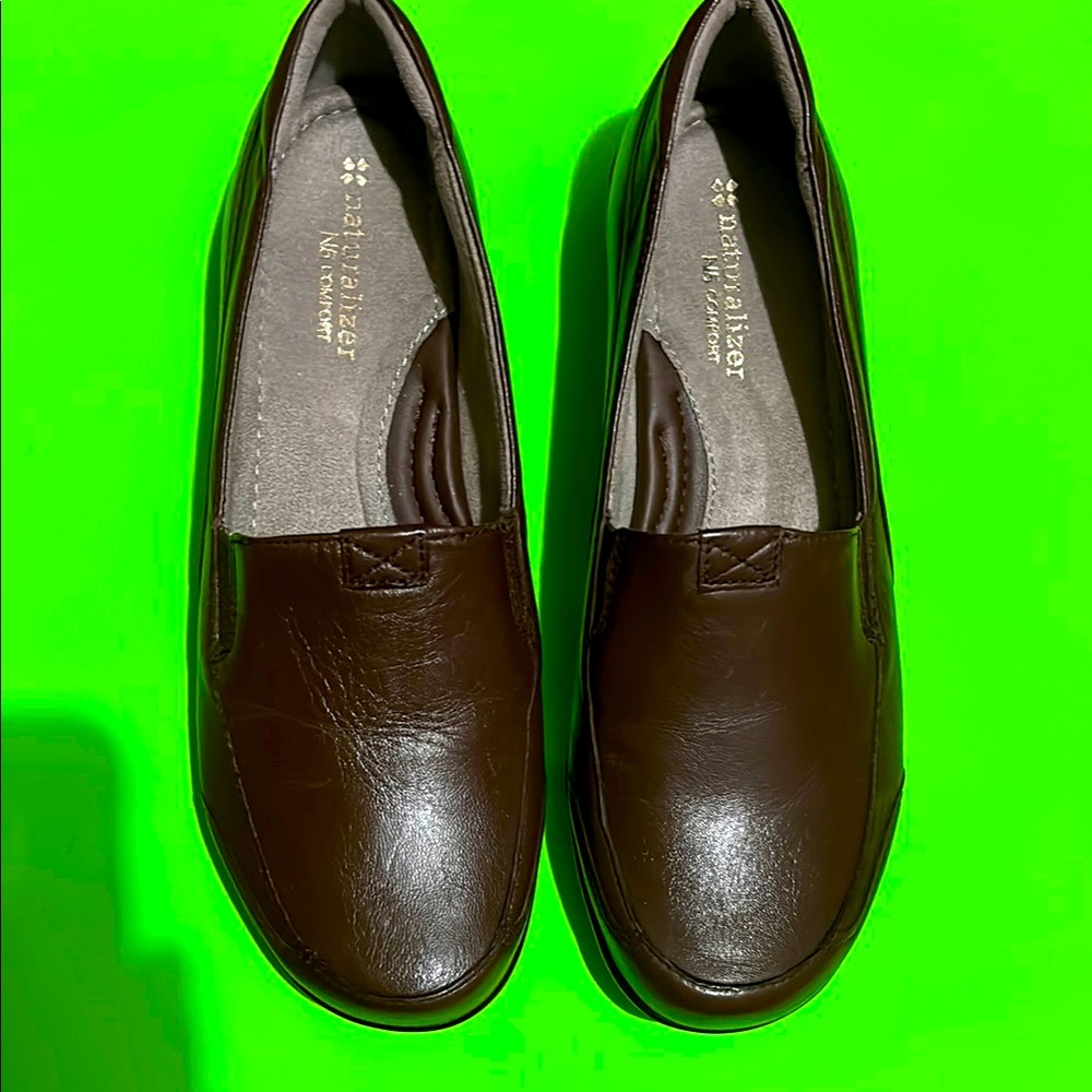 Naturalizer Brown Leather Loafers Classic Flats